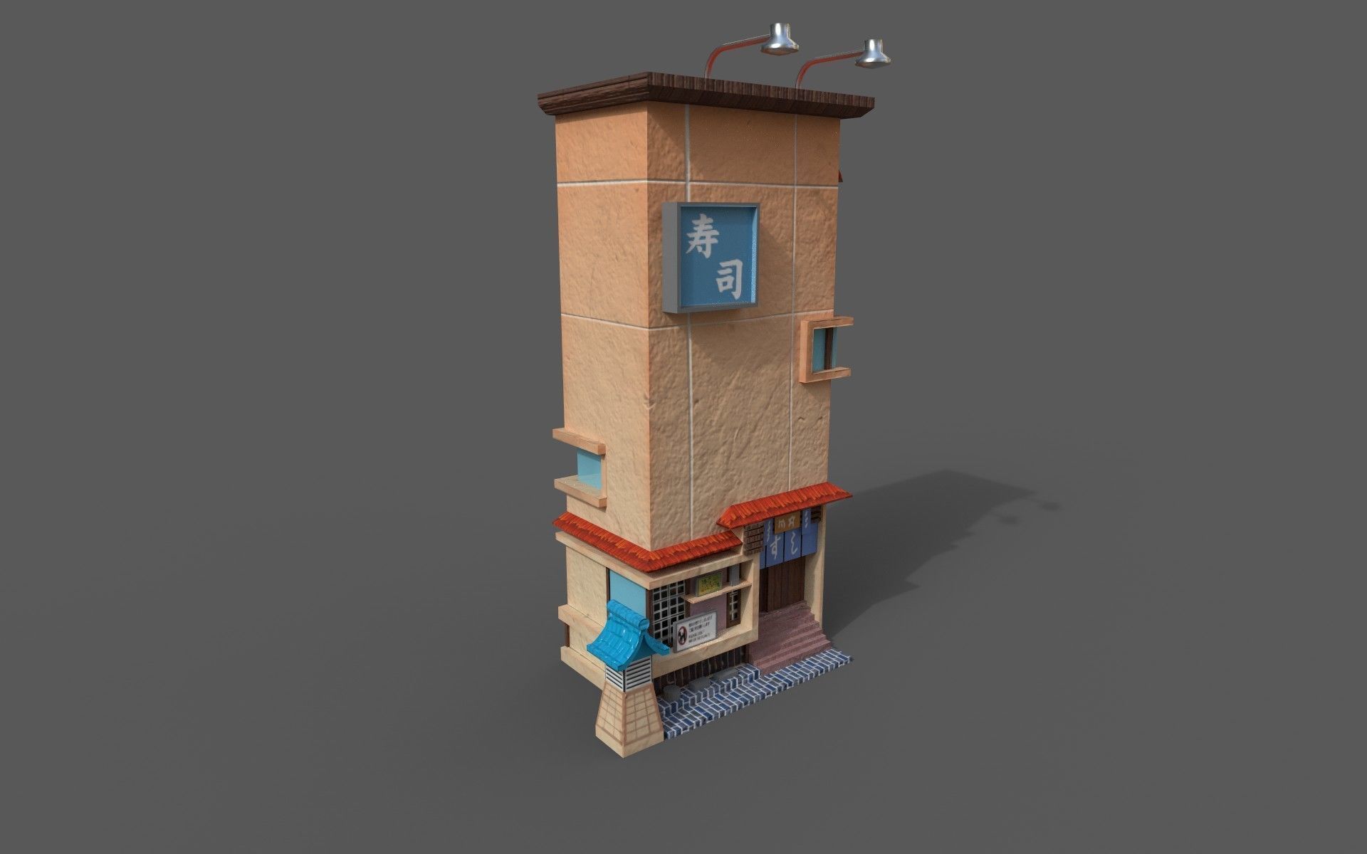 SUSHI SHOP Low-poly 3D model_2