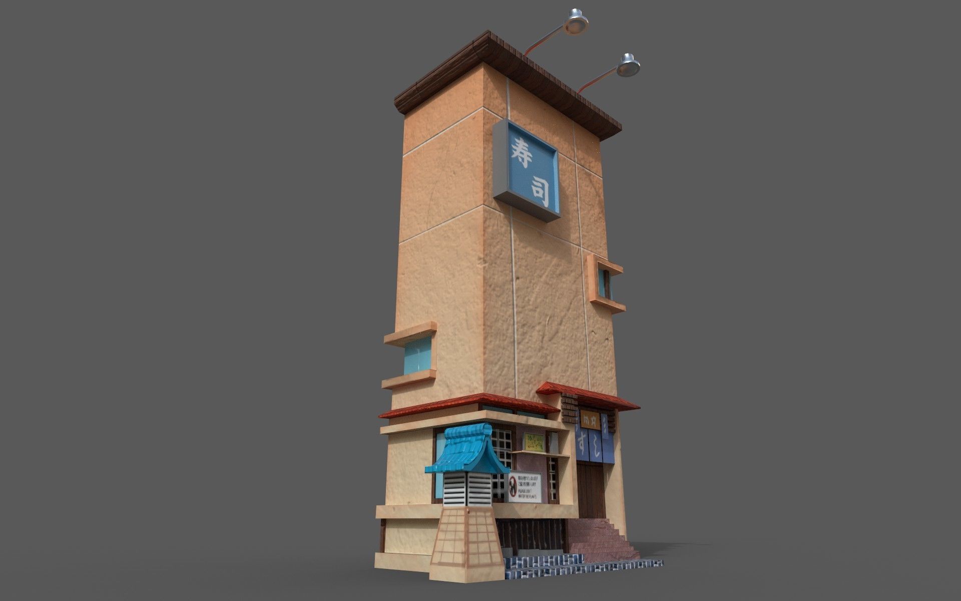 SUSHI SHOP Low-poly 3D model_5