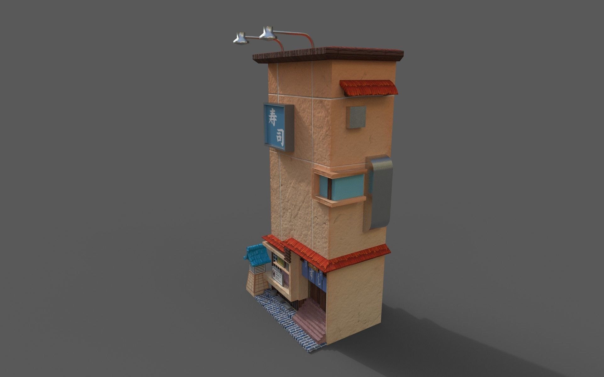 SUSHI SHOP Low-poly 3D model_3