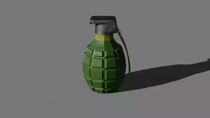 Low Poly Grenade Textured and Not Textured