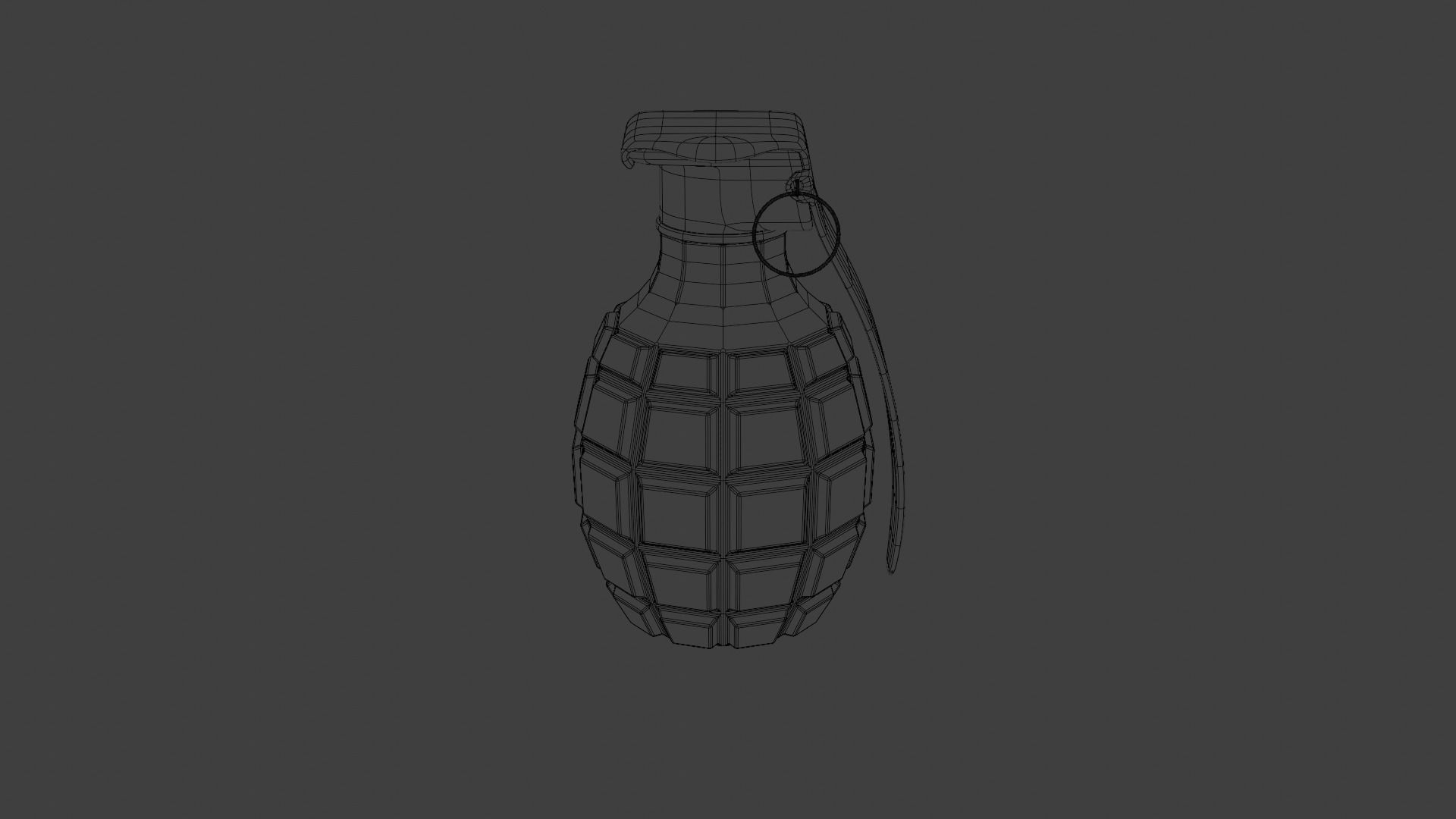 Low Poly Grenade Textured and Not Textured Free low-poly 3D model_3