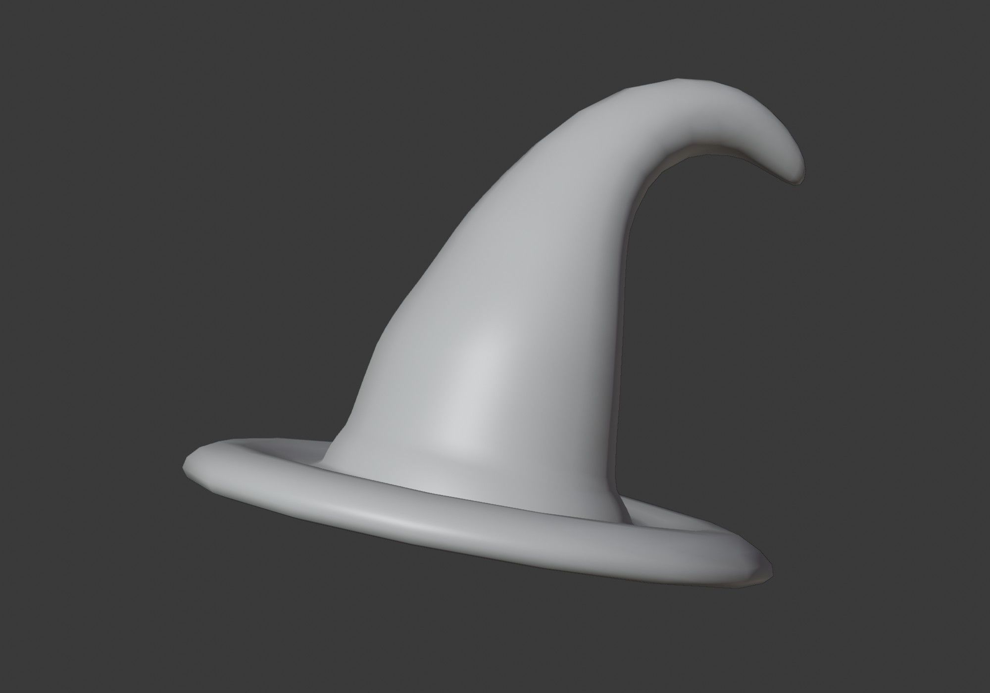low poly blue witch hat with diamond pattern Low-poly 3D model_7