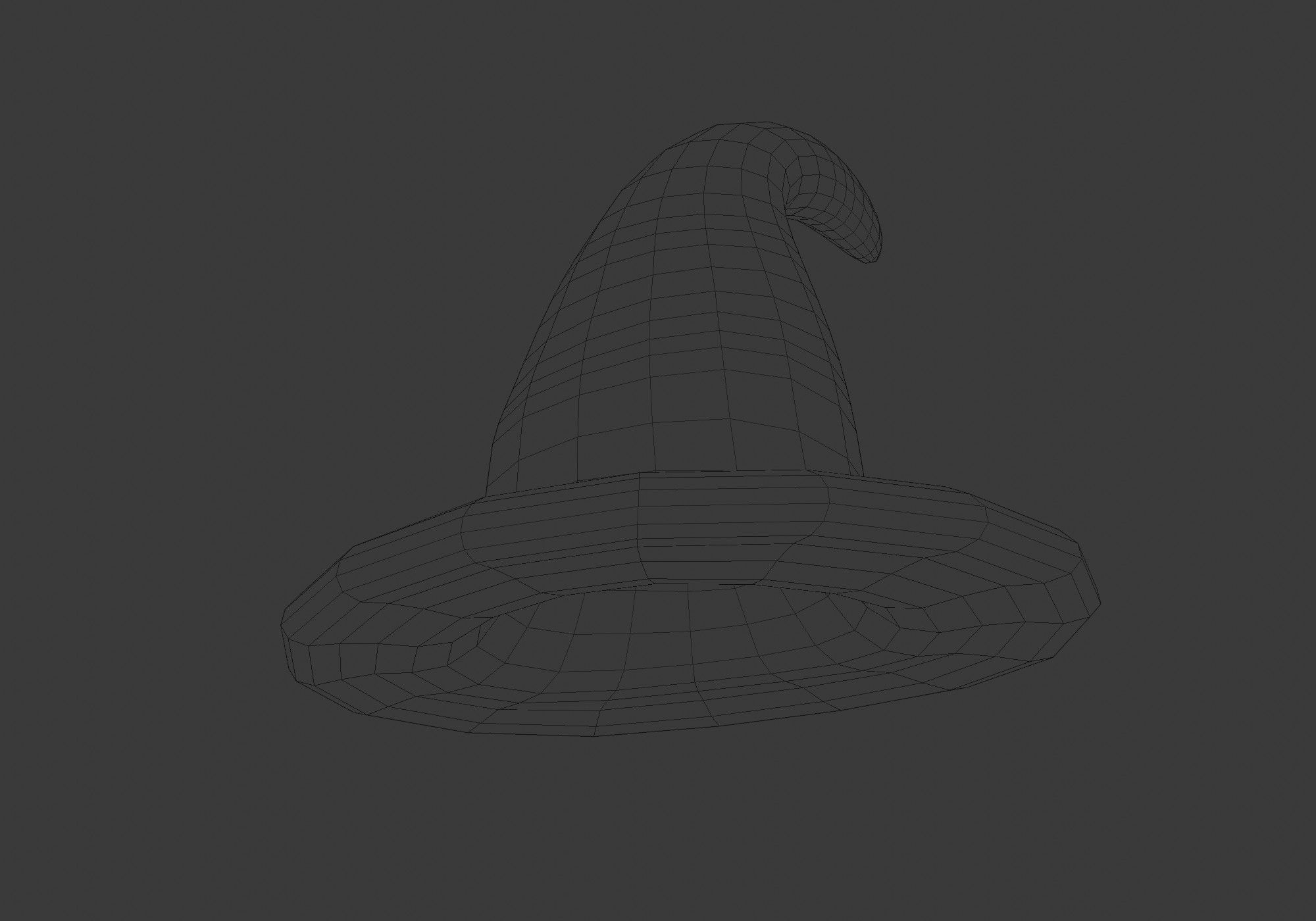 low poly blue witch hat with diamond pattern Low-poly 3D model_12