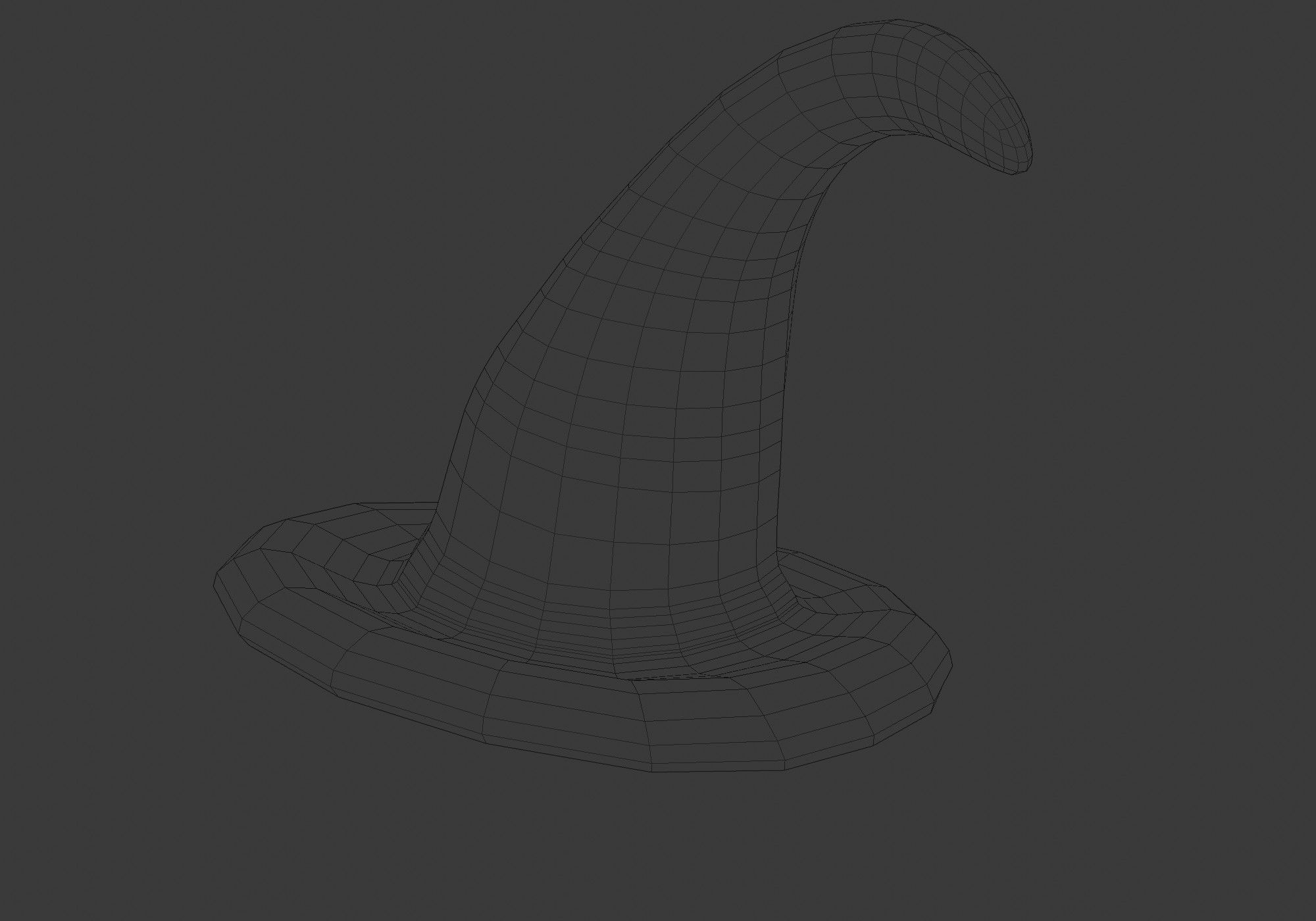 low poly blue witch hat with diamond pattern Low-poly 3D model_11