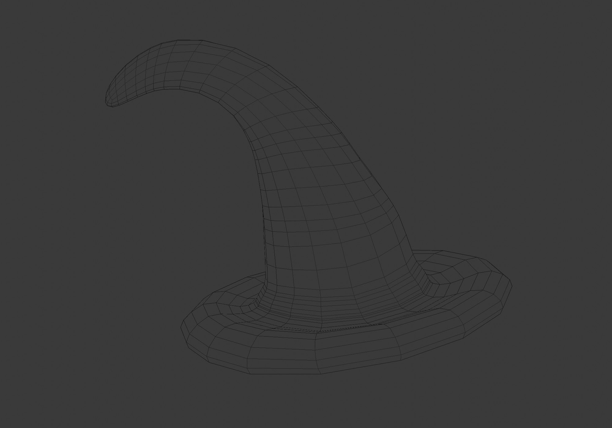 low poly blue witch hat with diamond pattern Low-poly 3D model_9