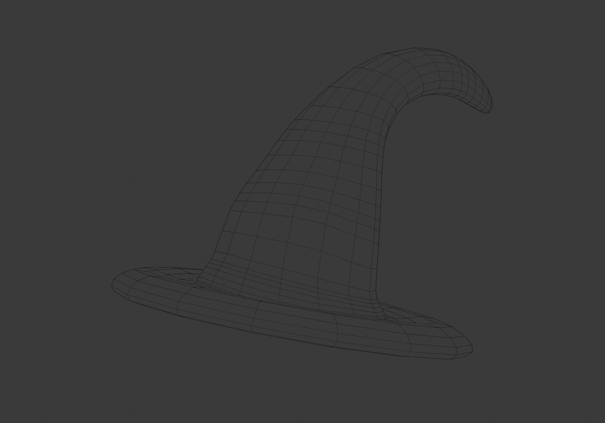 low poly blue witch hat with diamond pattern Low-poly 3D model_8