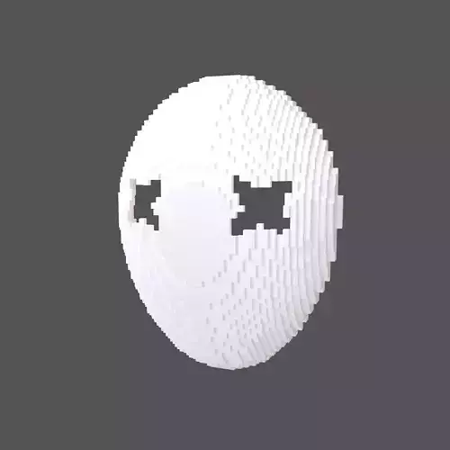 Voxel Cross Mask v1 001 Low-poly 3D model