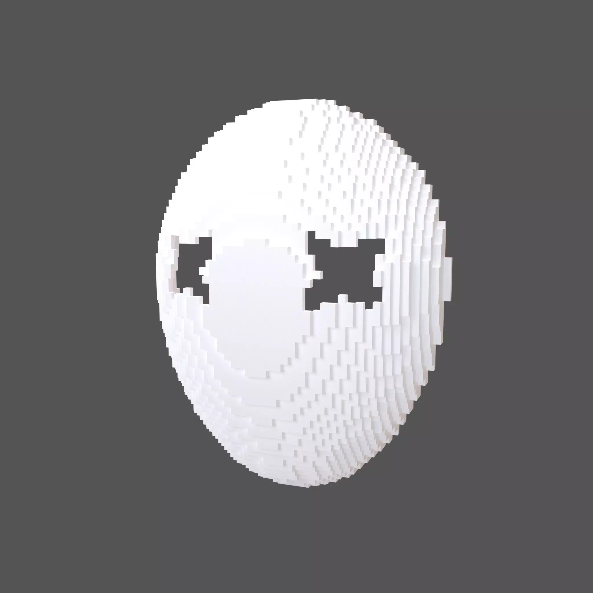 Voxel Cross Mask v1 001 Low-poly 3D model