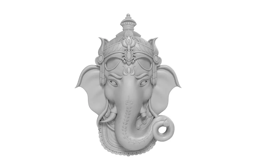 Head Ganesh High Relief 3D print model