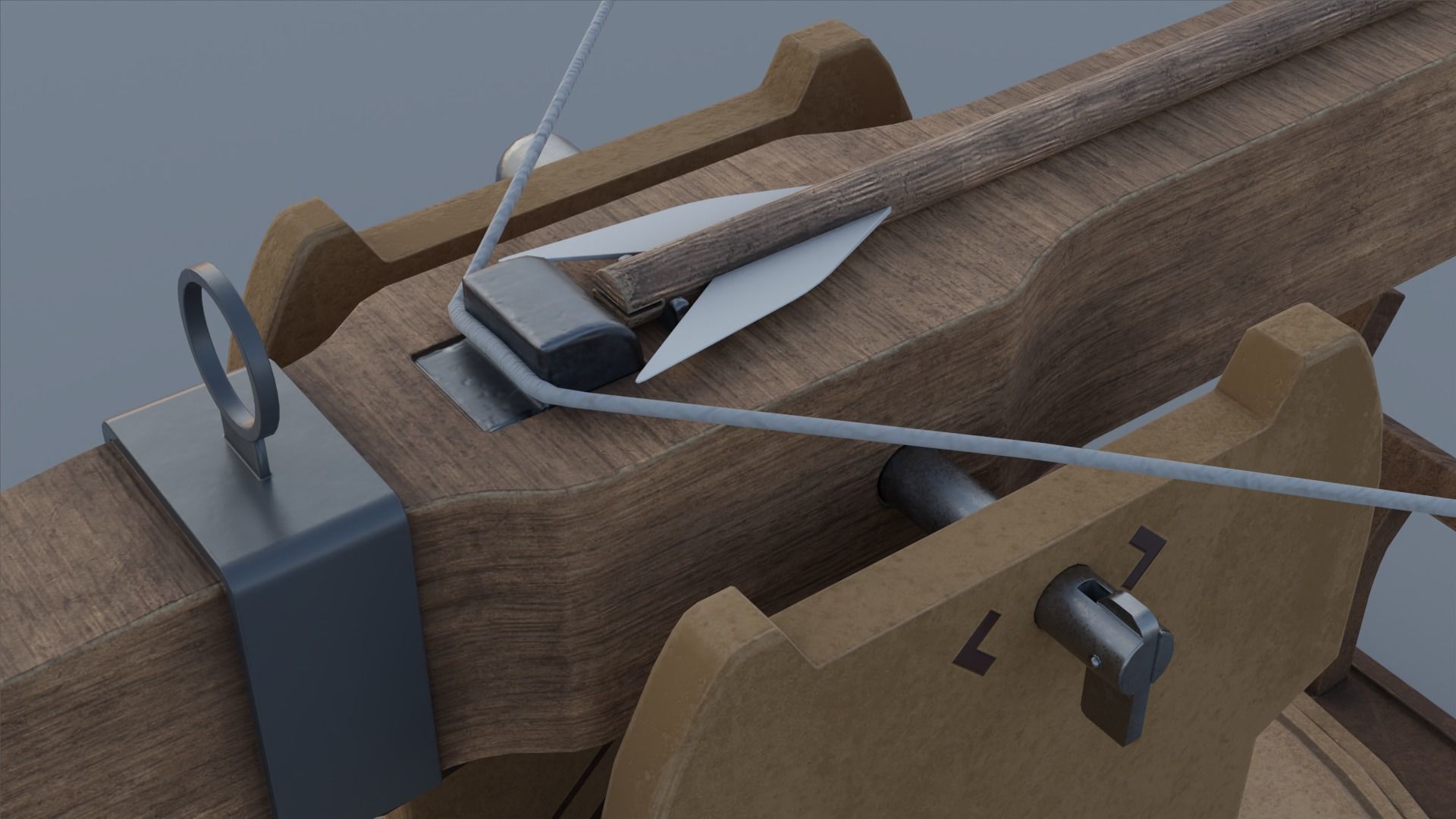 Mounted Crossbow Low-poly 3D model_11