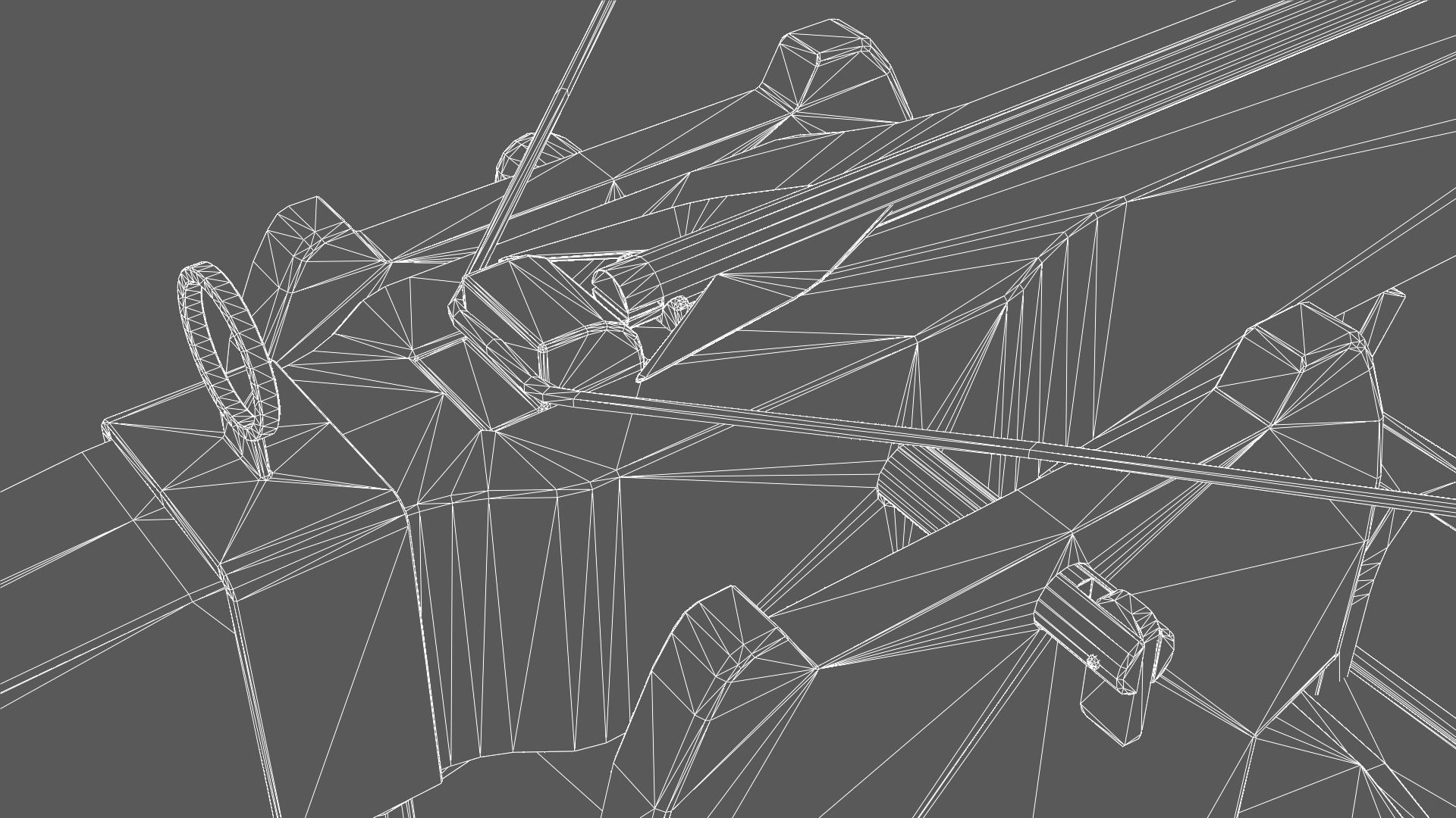 Mounted Crossbow Low-poly 3D model_12