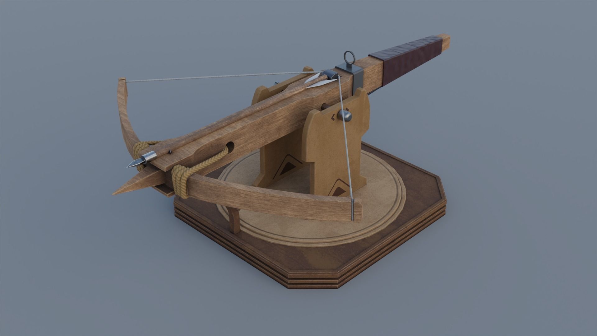 Mounted Crossbow Low-poly 3D model_3