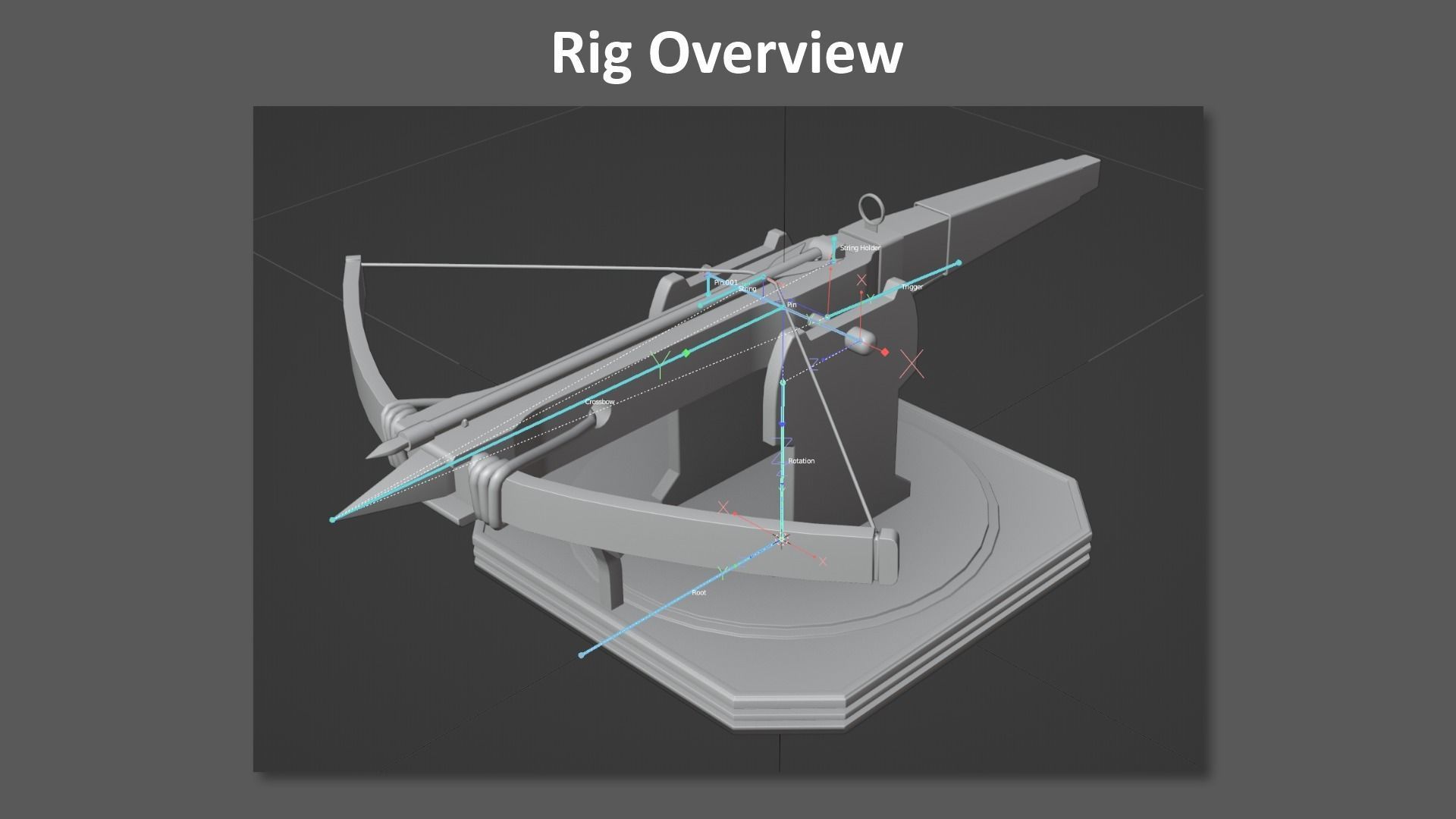 Mounted Crossbow Low-poly 3D model_13