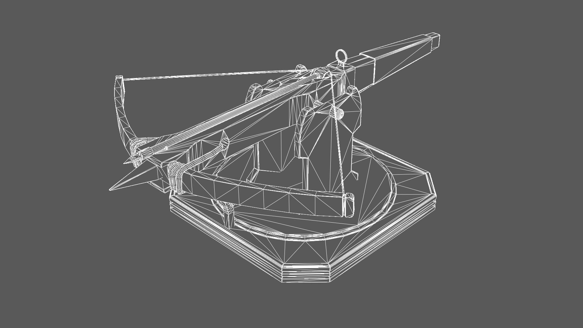 Mounted Crossbow Low-poly 3D model_4