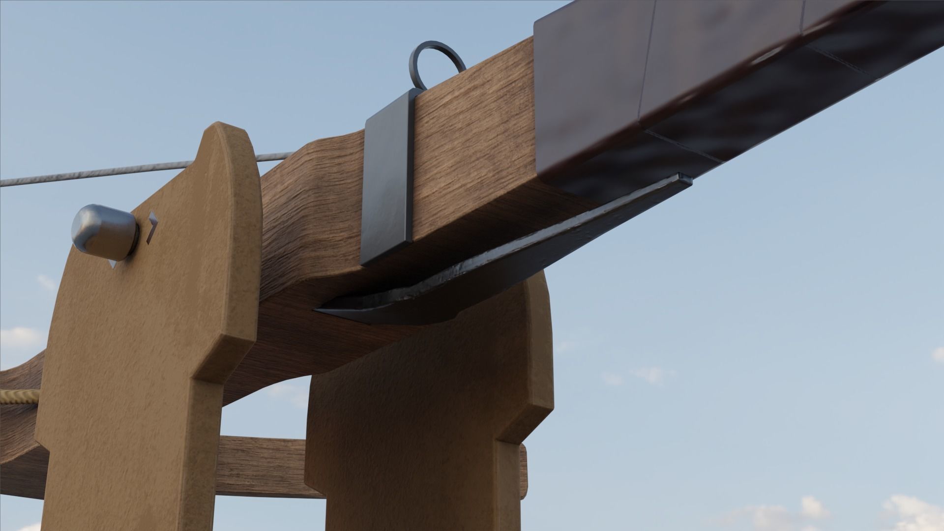 Mounted Crossbow Low-poly 3D model_9