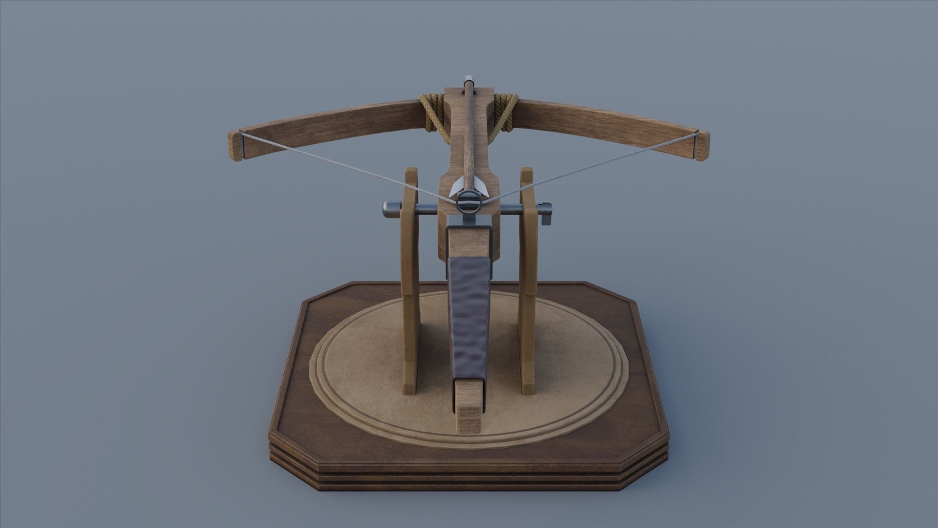 Mounted Crossbow Low-poly 3D model_5