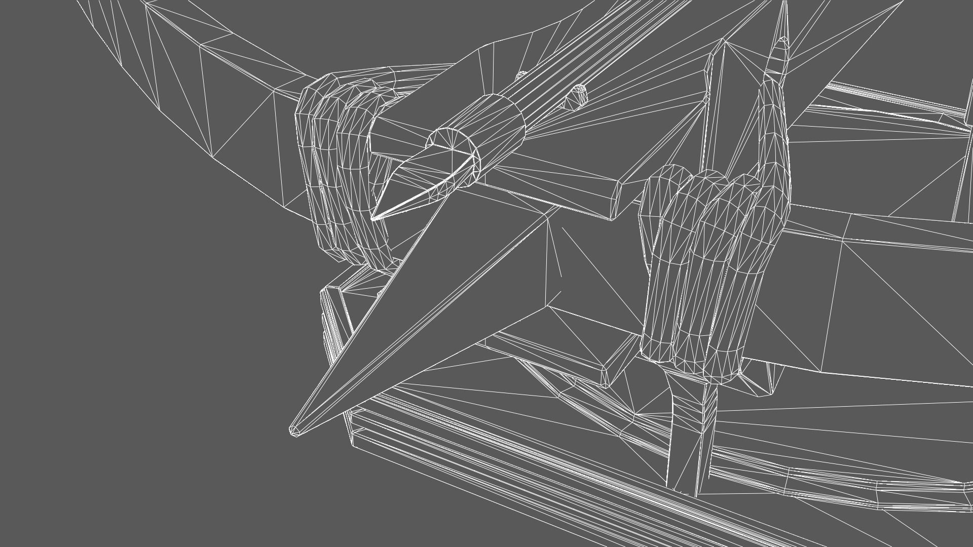 Mounted Crossbow Low-poly 3D model_8