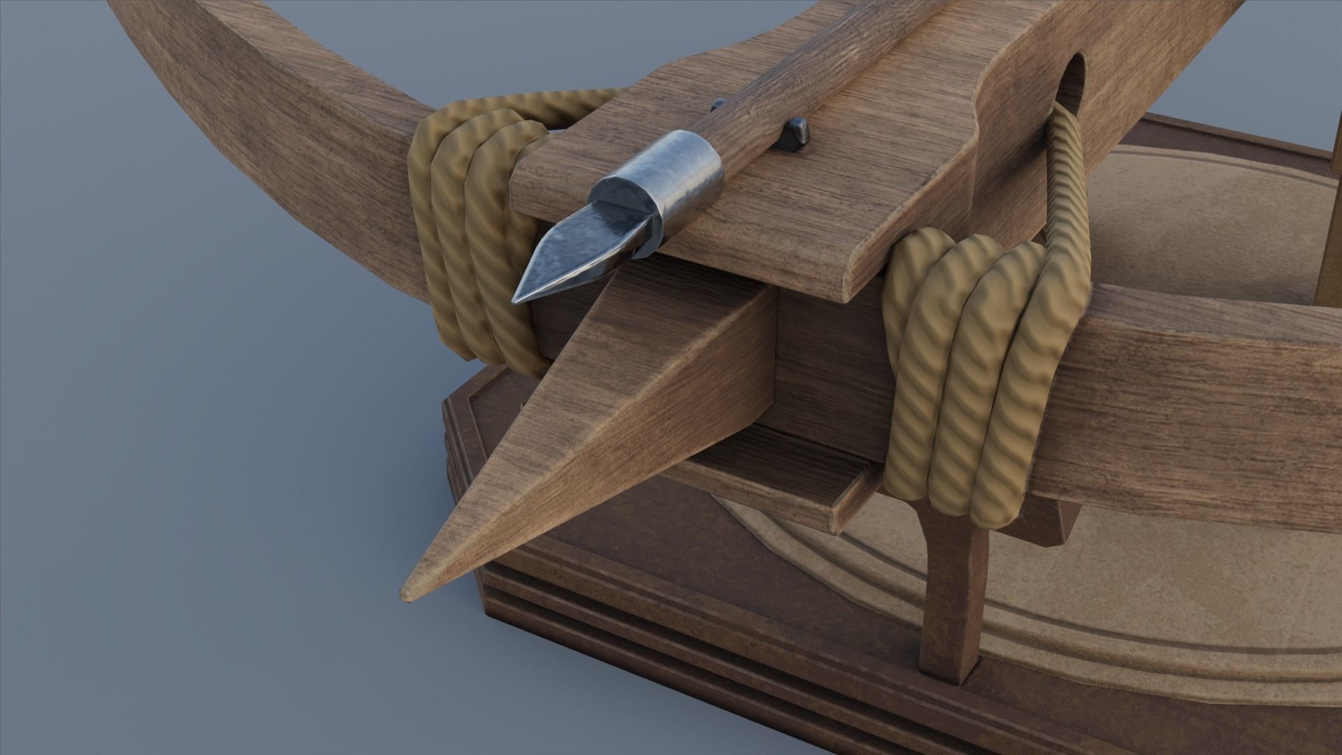 Mounted Crossbow Low-poly 3D model_7