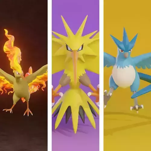 pokemon legendary birds pack 3D print model