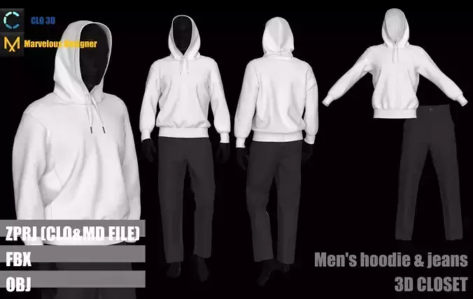 Hoodie and Jeans 3D model