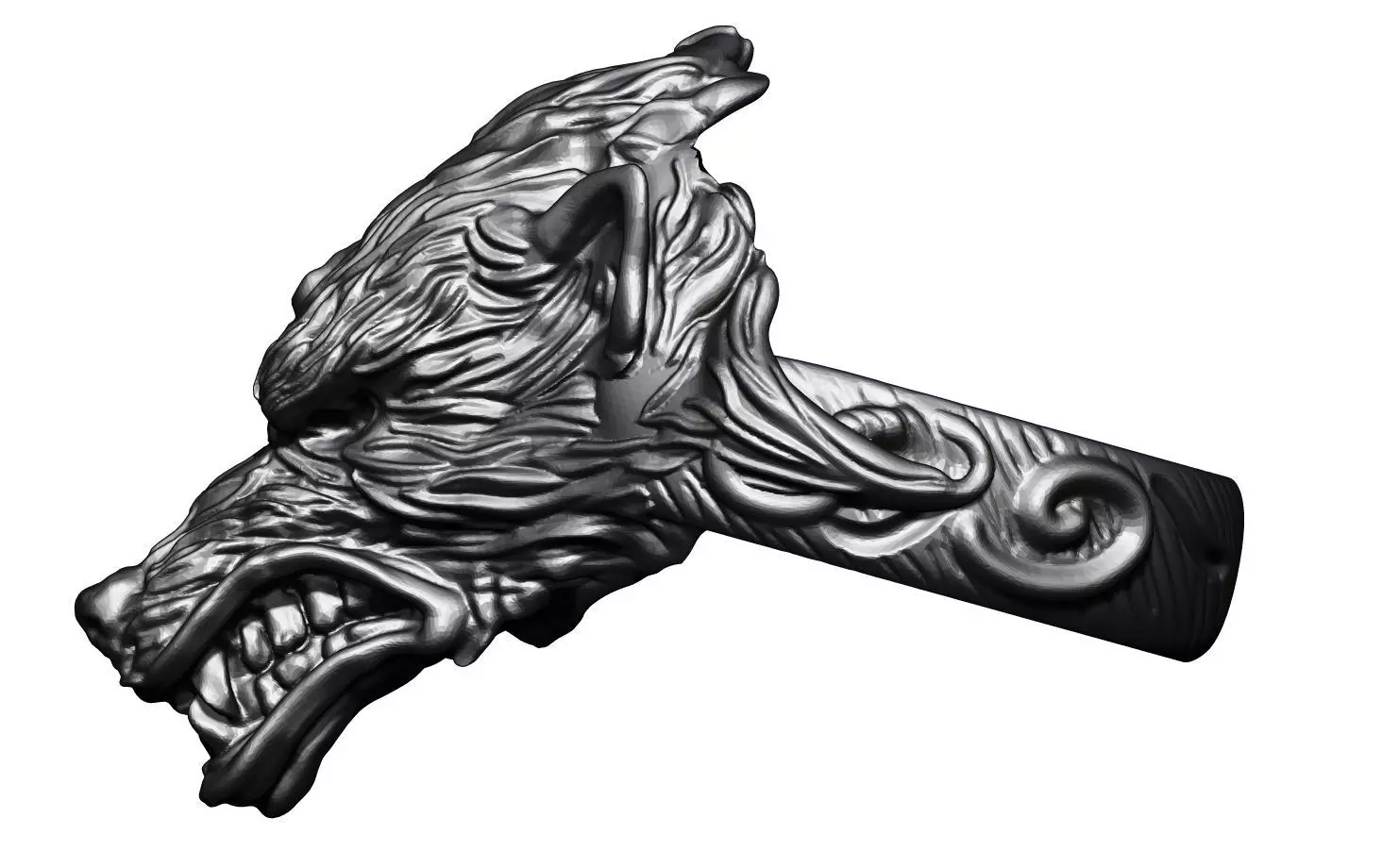 Wolf Ring 3D print model_0