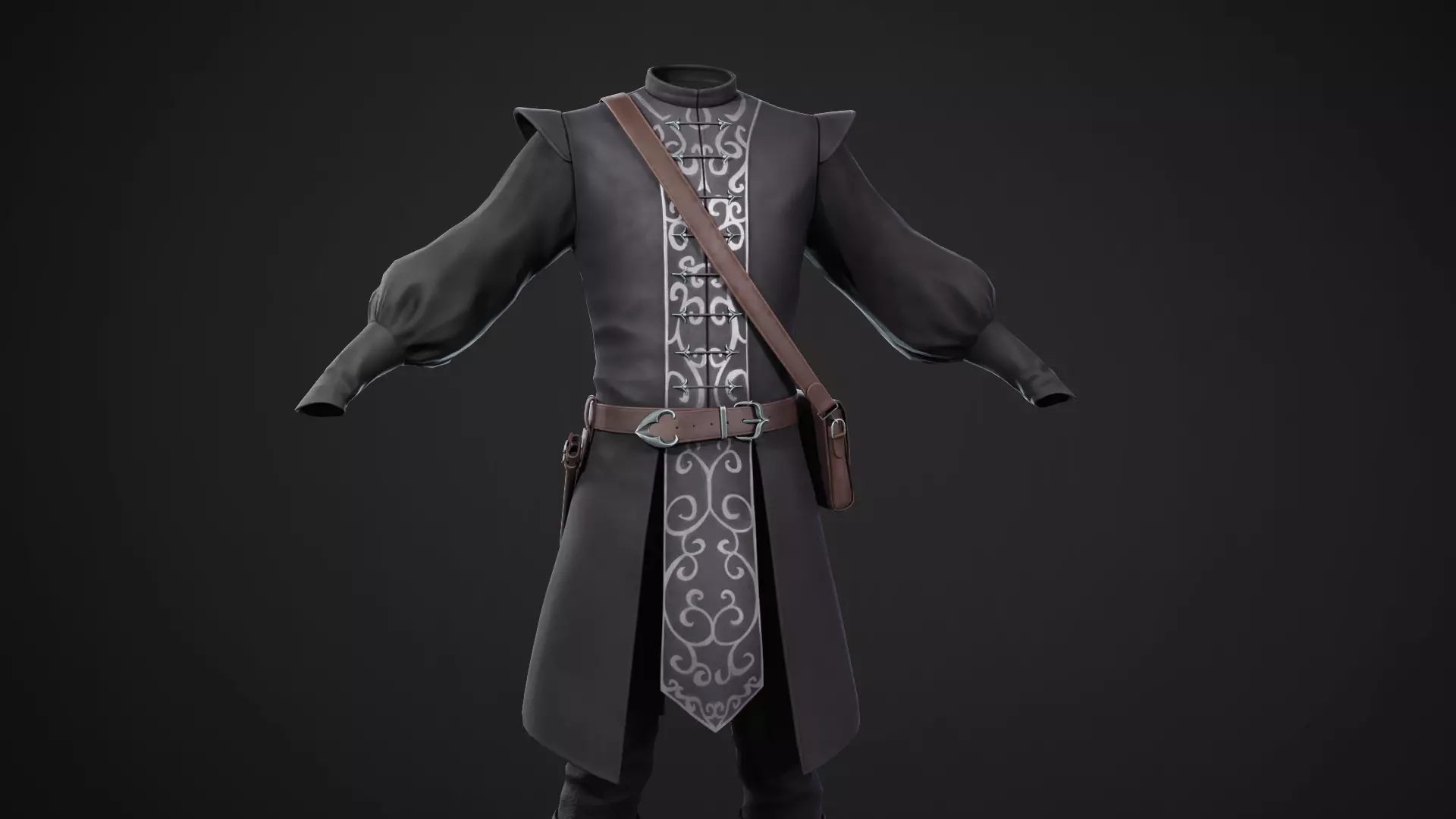 Elven Game-Ready Outfit Low-poly 3D model