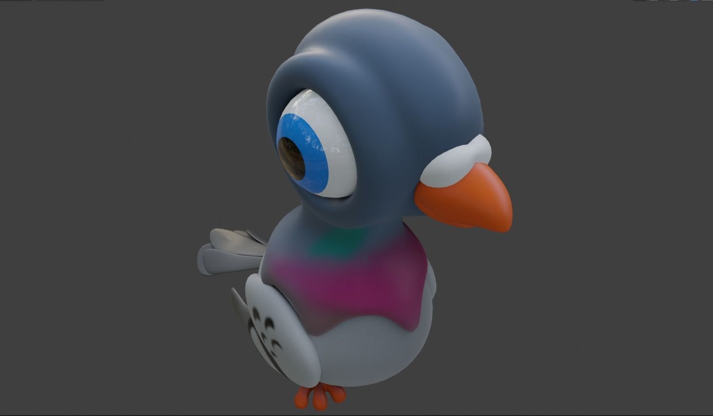 Cartoon Pidgeon 3D model_3