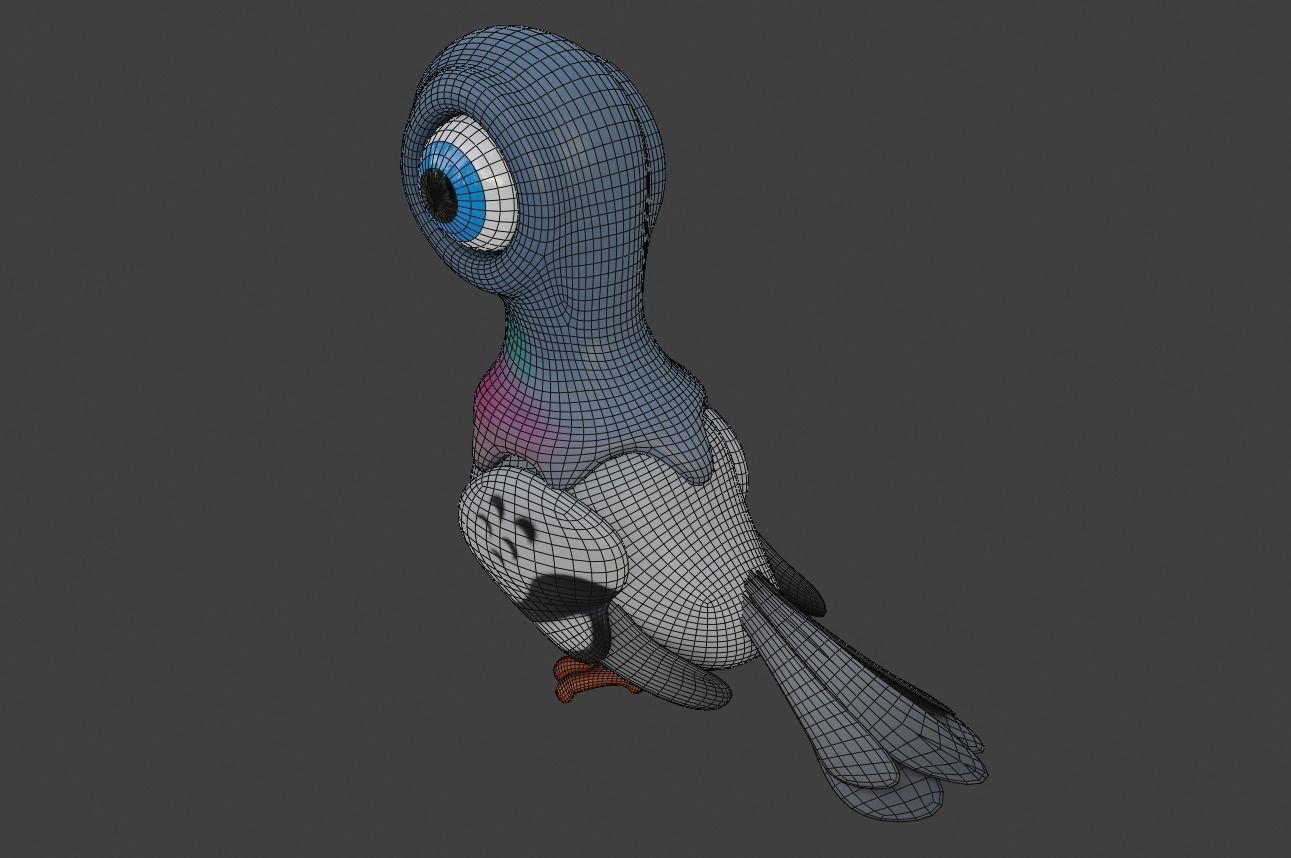 Cartoon Pidgeon 3D model_7