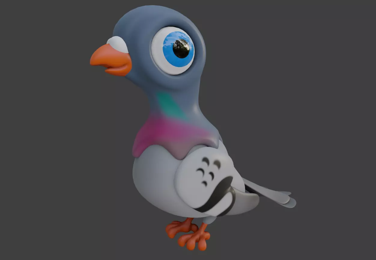 Cartoon Pidgeon 3D model_0
