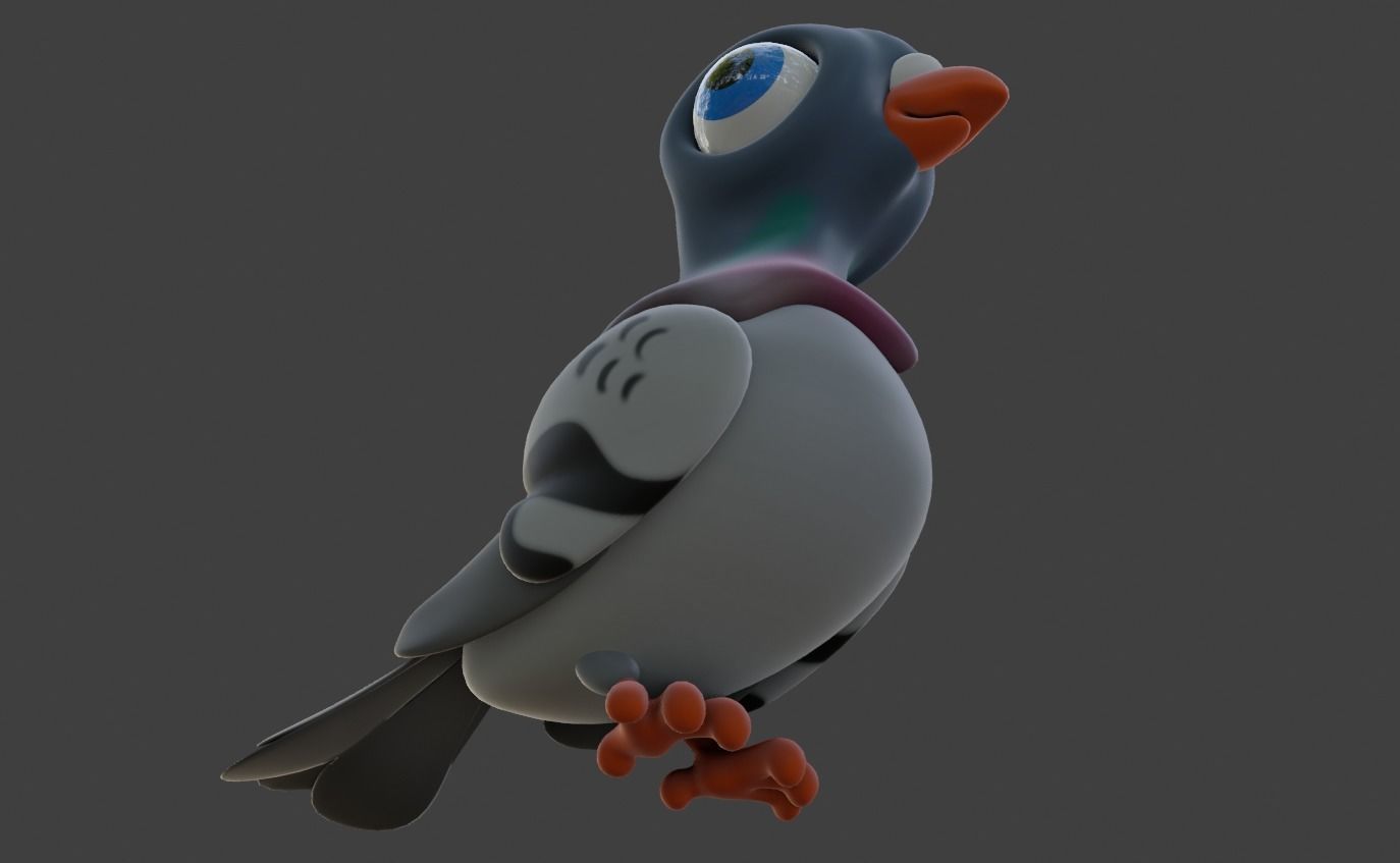 Cartoon Pidgeon 3D model_4