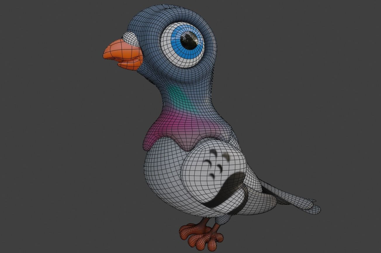 Cartoon Pidgeon 3D model_6