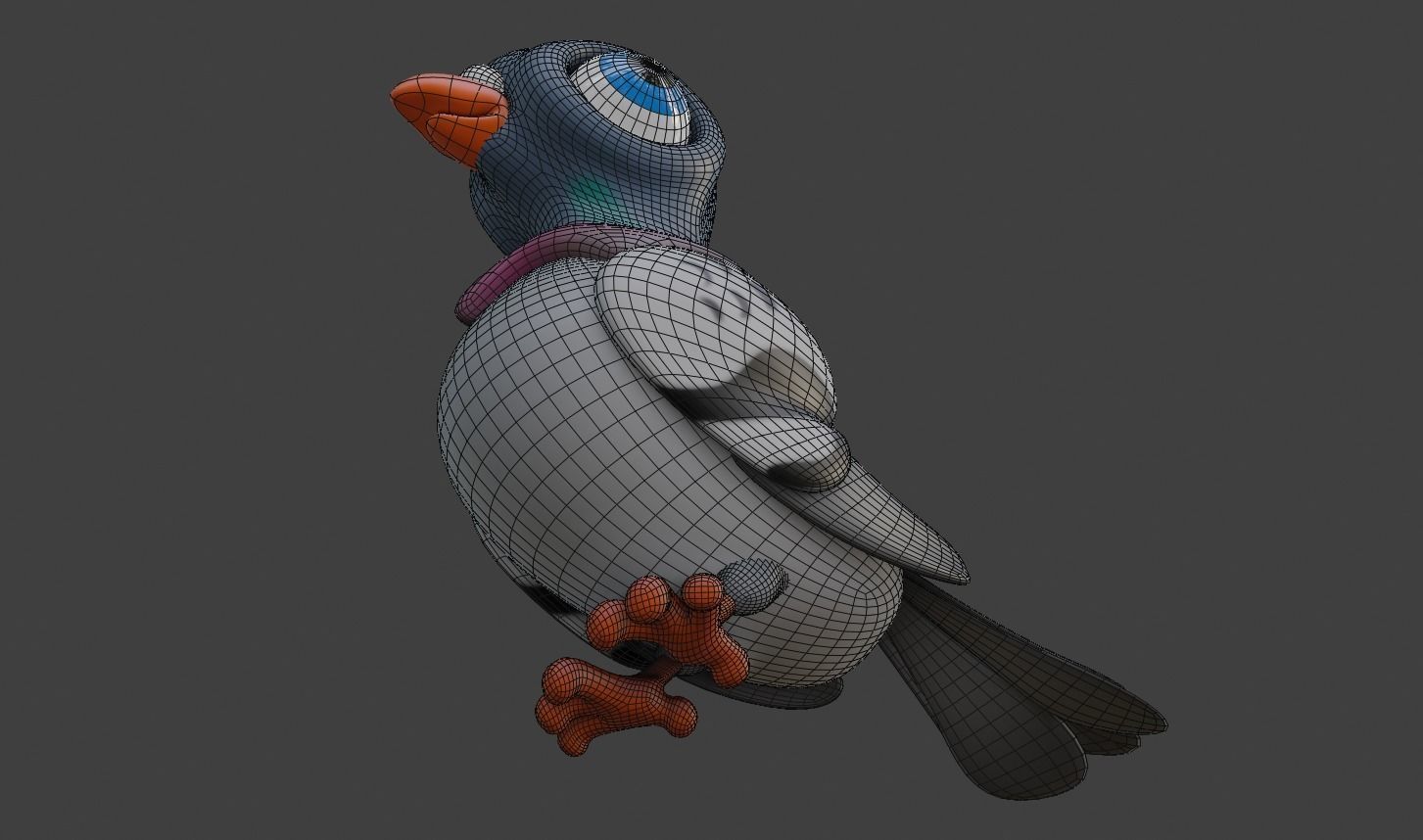 Cartoon Pidgeon 3D model_9