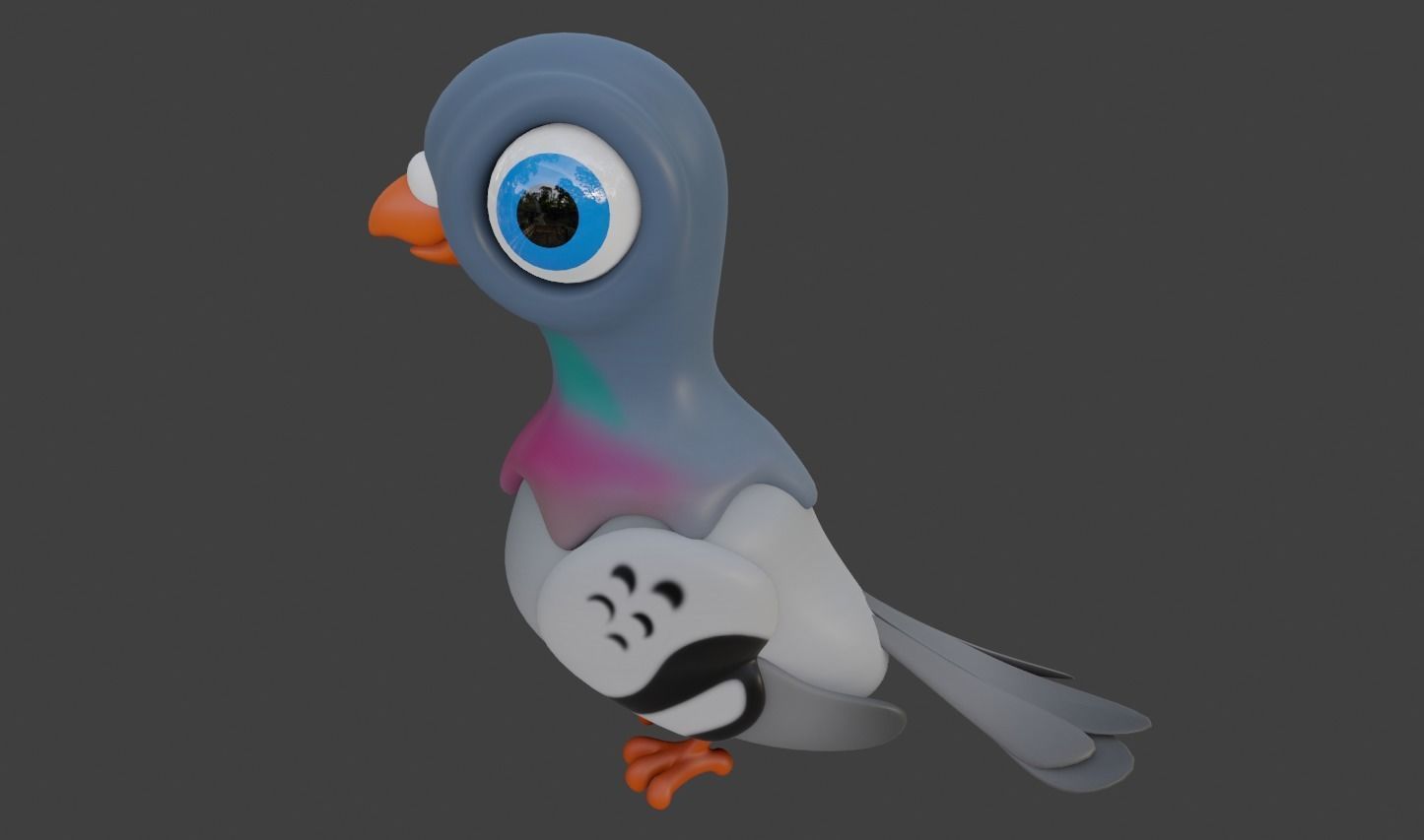 Cartoon Pidgeon 3D model_2
