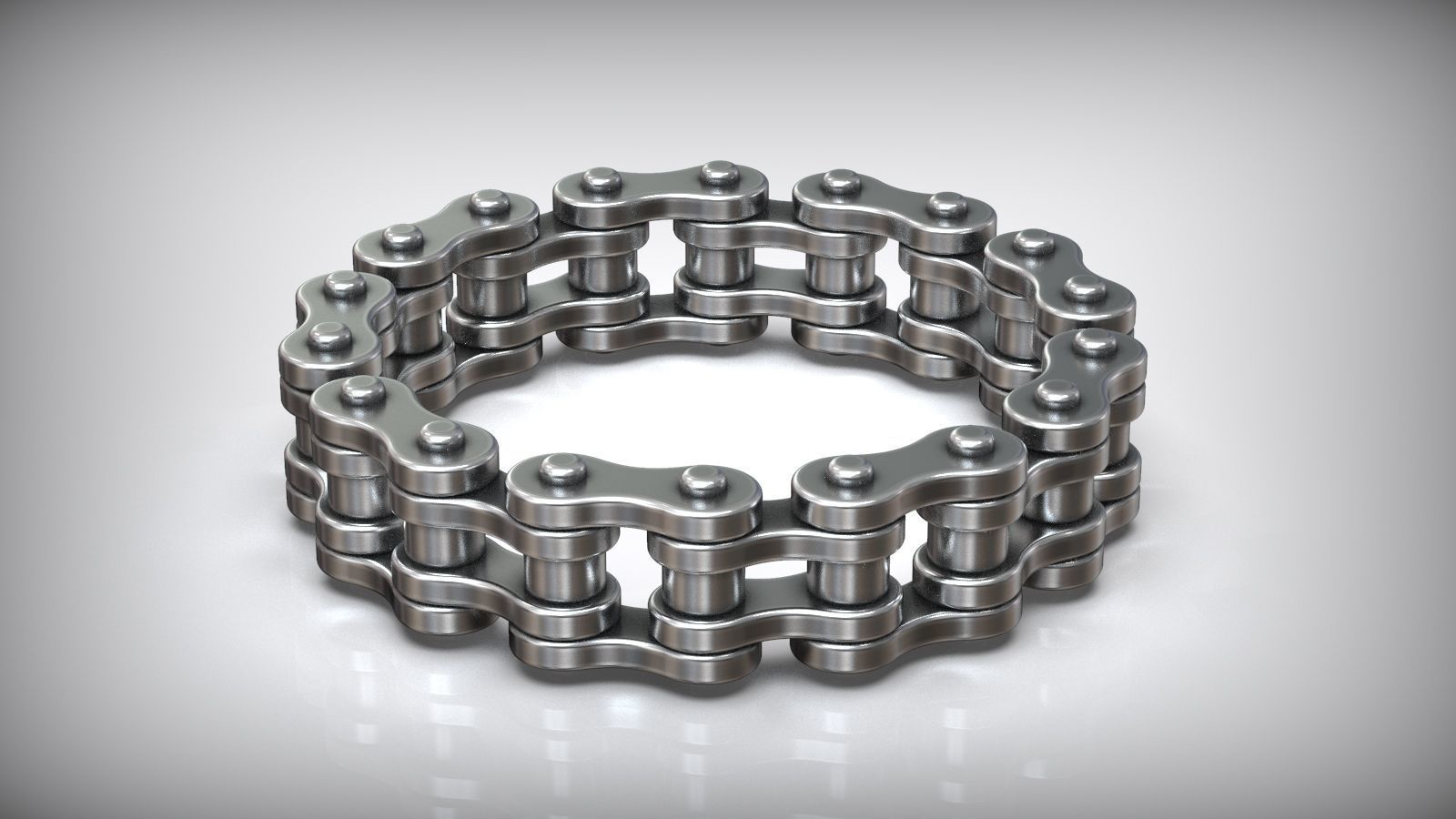 Bicycle Moto Bike Chain Wedding Band 3D print model_3