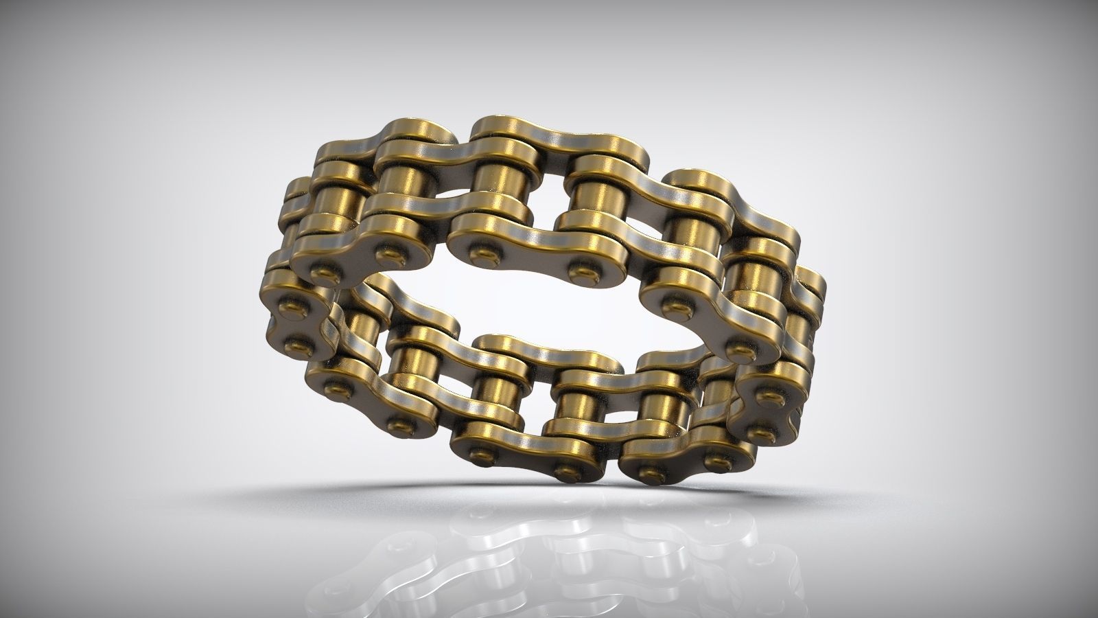 Bicycle Moto Bike Chain Wedding Band 3D print model_1