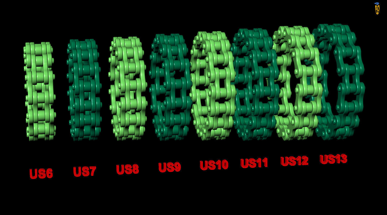 Bicycle Moto Bike Chain Wedding Band 3D print model_8