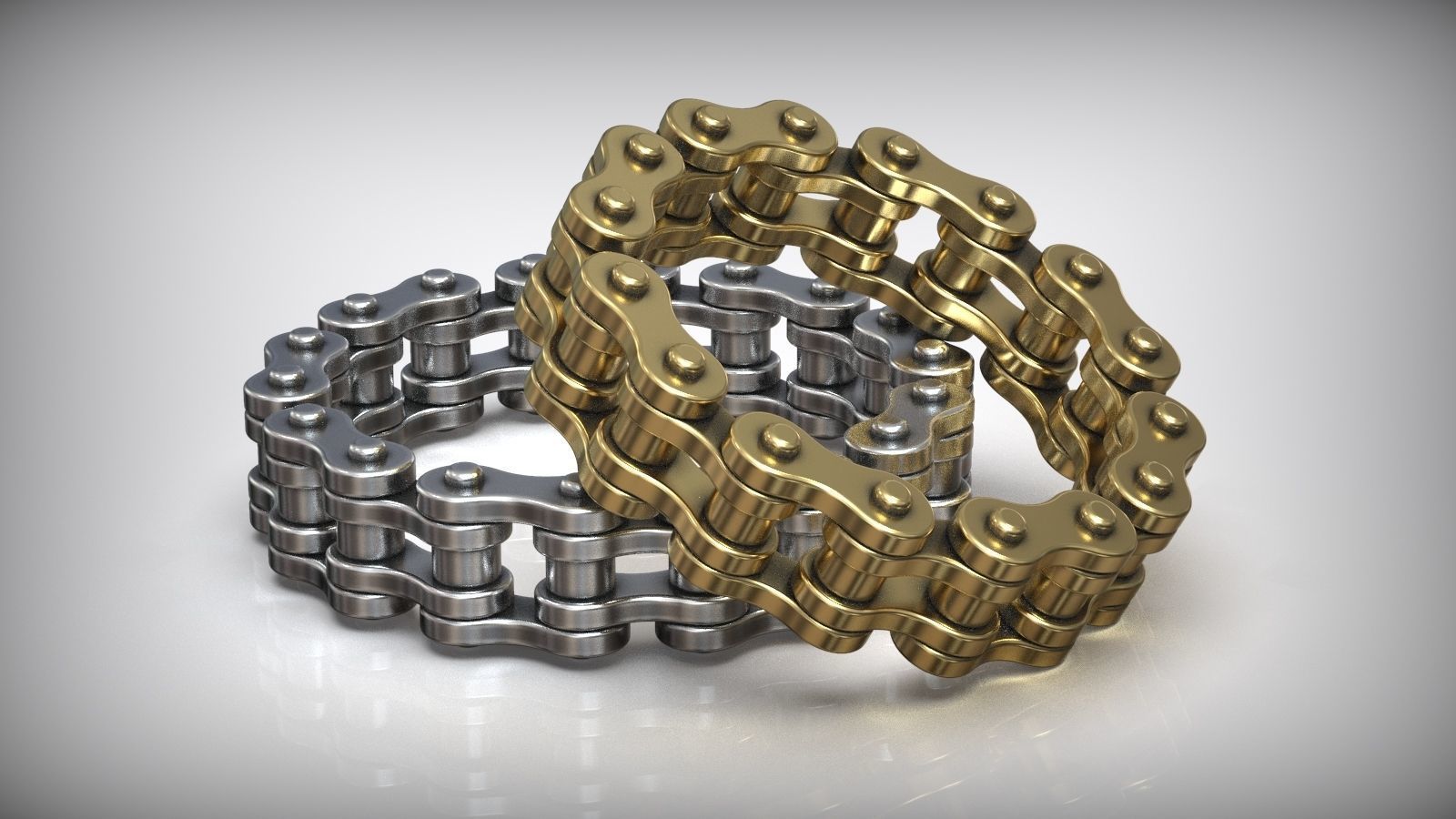 Bicycle Moto Bike Chain Wedding Band 3D print model_2