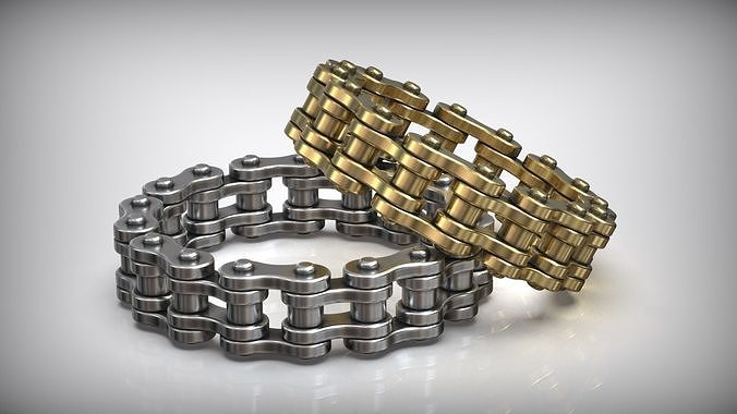 Bicycle Moto Bike Chain Wedding Band 3D print model