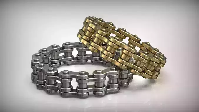 Bicycle Moto Bike Chain Wedding Band 3D print model