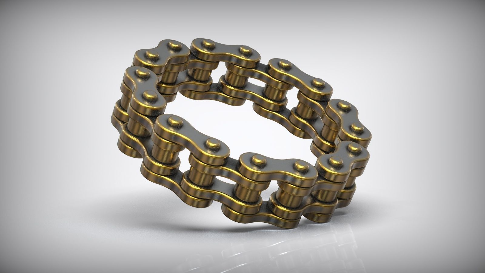 Bicycle Moto Bike Chain Wedding Band 3D print model_5