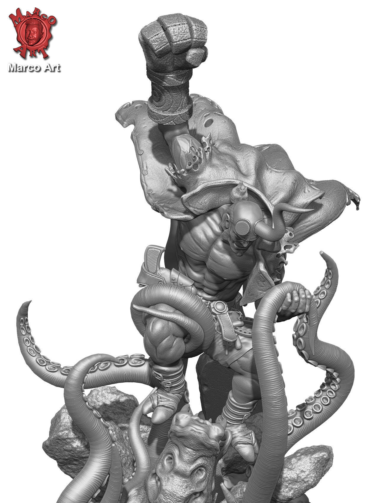 Hellboy stl file 3D print model_2