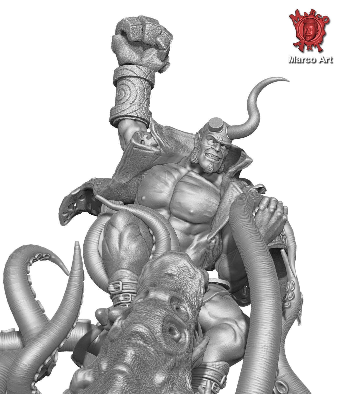 Hellboy stl file 3D print model_1