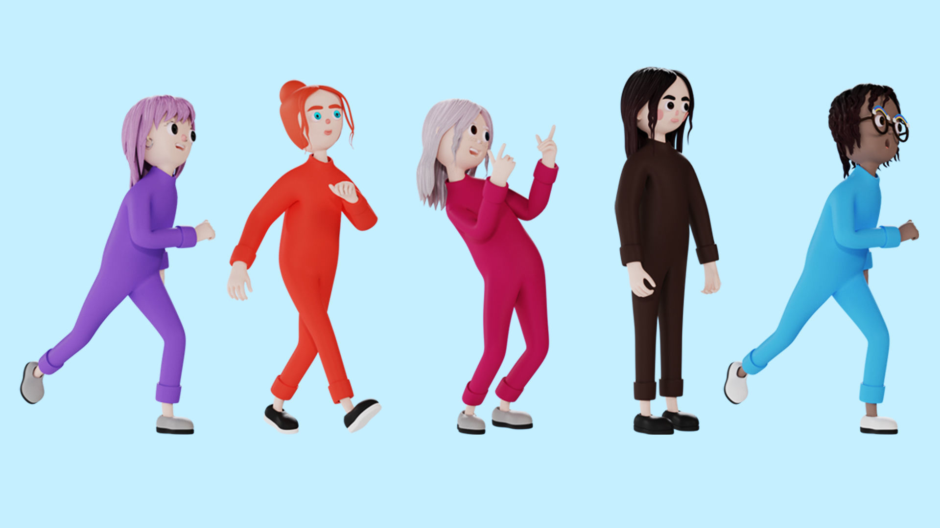 Cartoon characters 2 pajama pack 3d model Low-poly 3D model_6