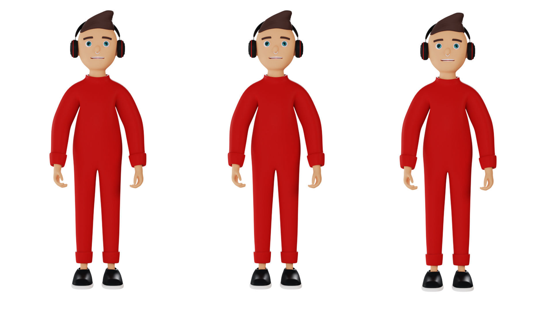 Cartoon characters 2 pajama pack 3d model Low-poly 3D model_13