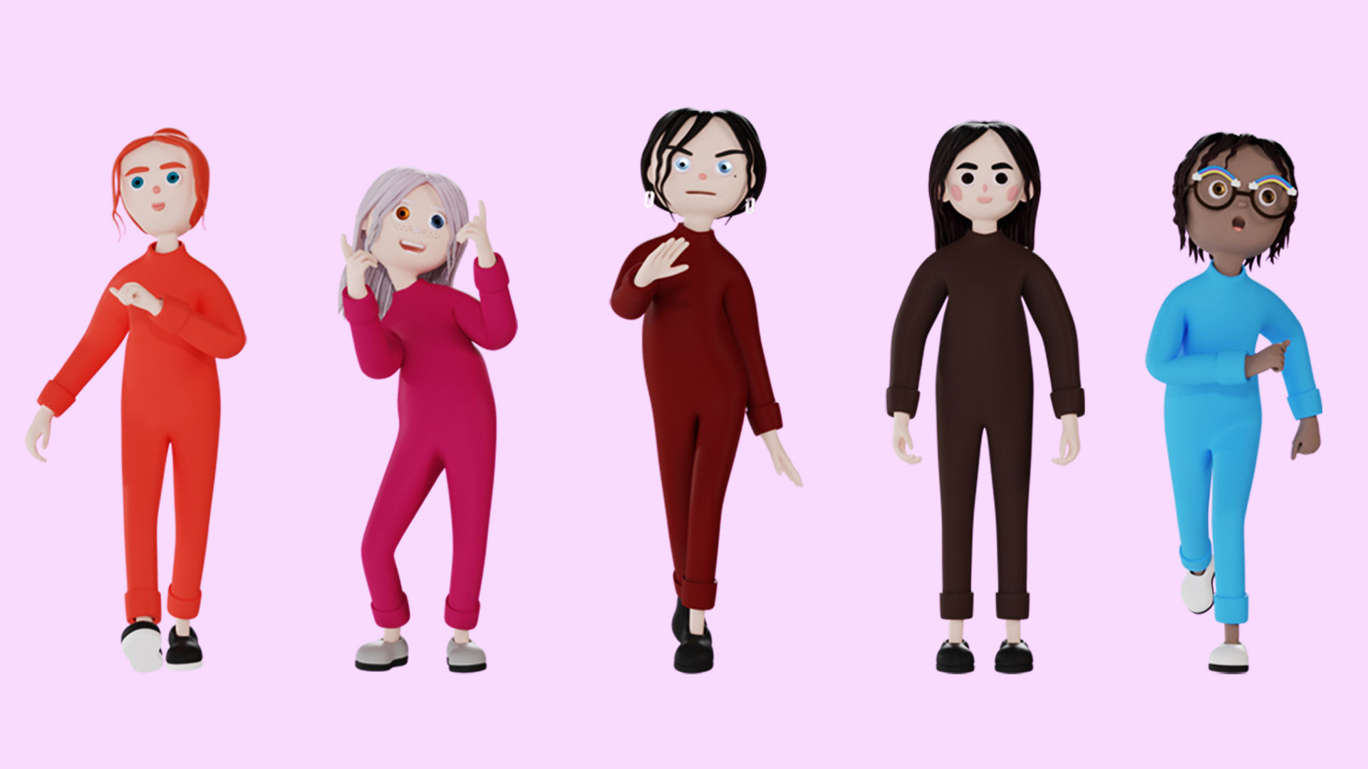 Cartoon characters 2 pajama pack 3d model Low-poly 3D model_5