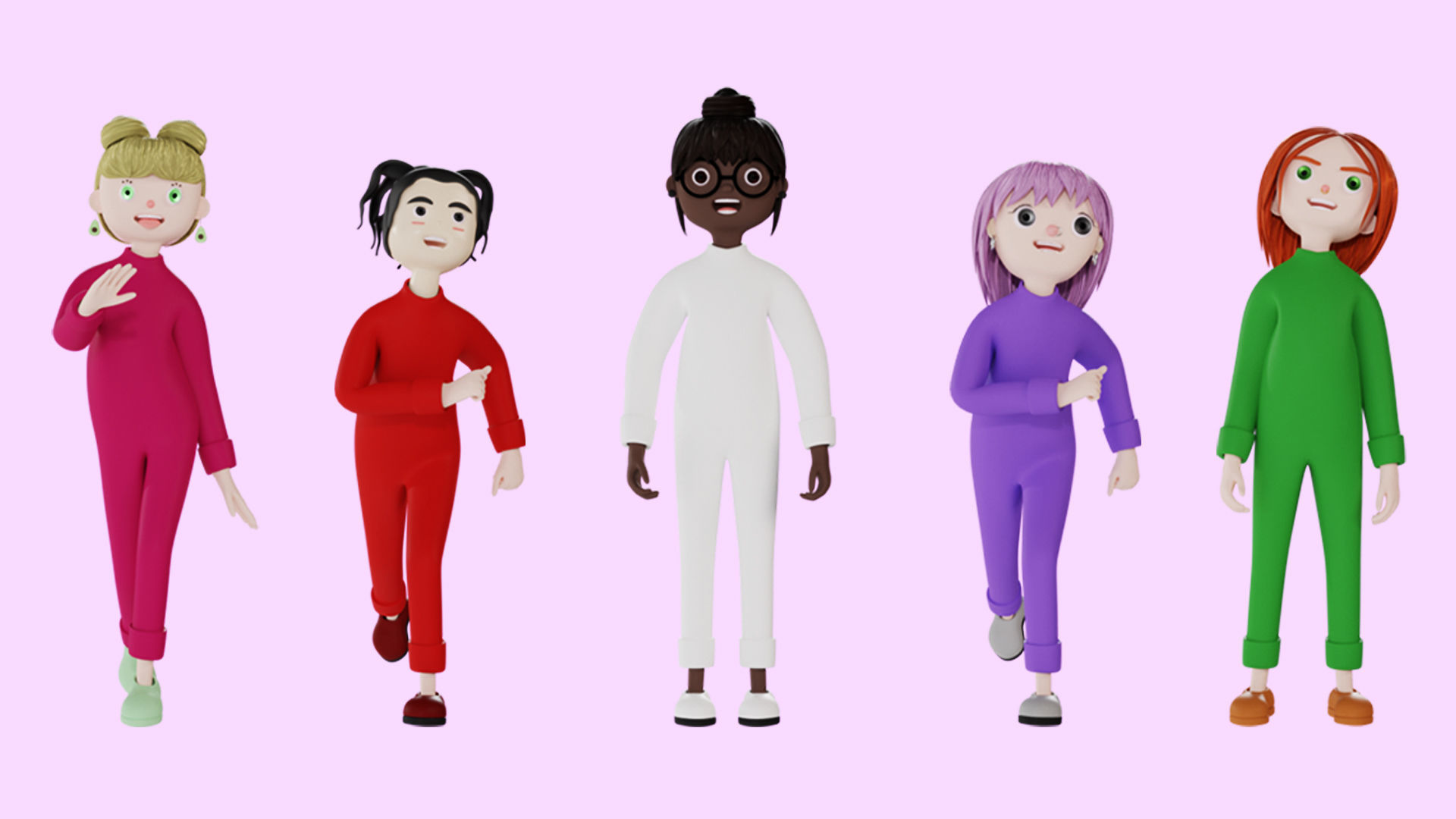 Cartoon characters 2 pajama pack 3d model Low-poly 3D model_3