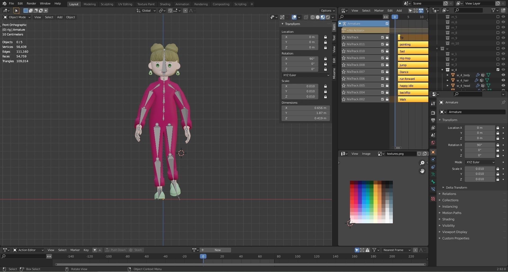 Cartoon characters 2 pajama pack 3d model Low-poly 3D model_19