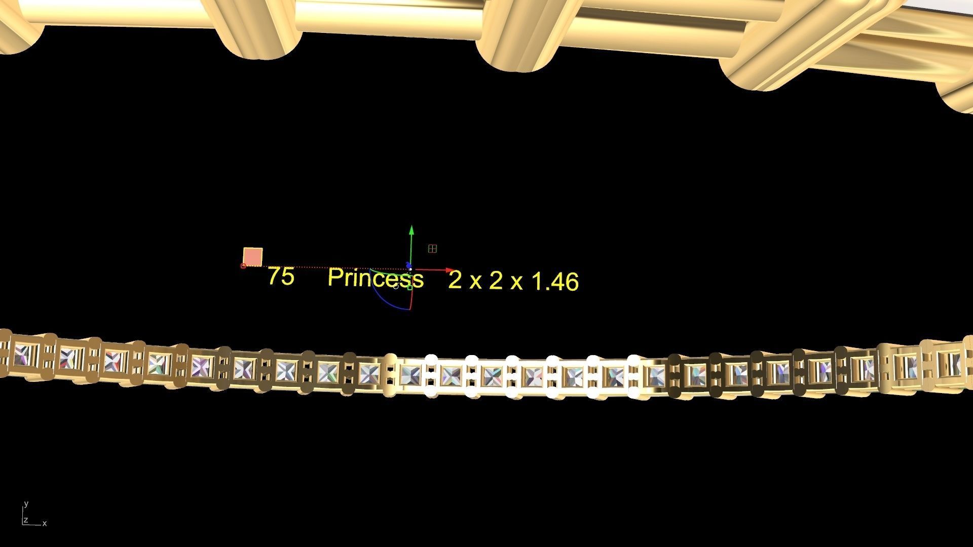 princesscut eternity bangle stl verified  3D print model_3