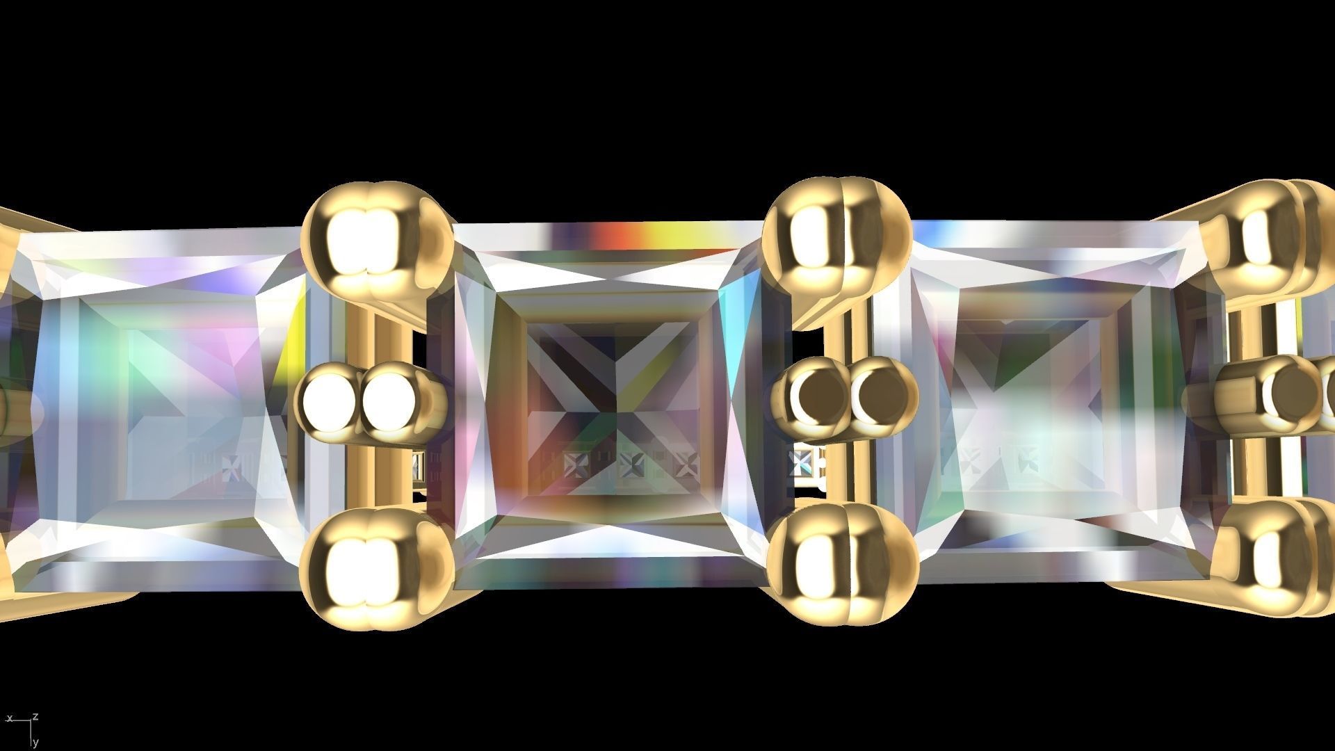 princesscut eternity bangle stl verified  3D print model_11