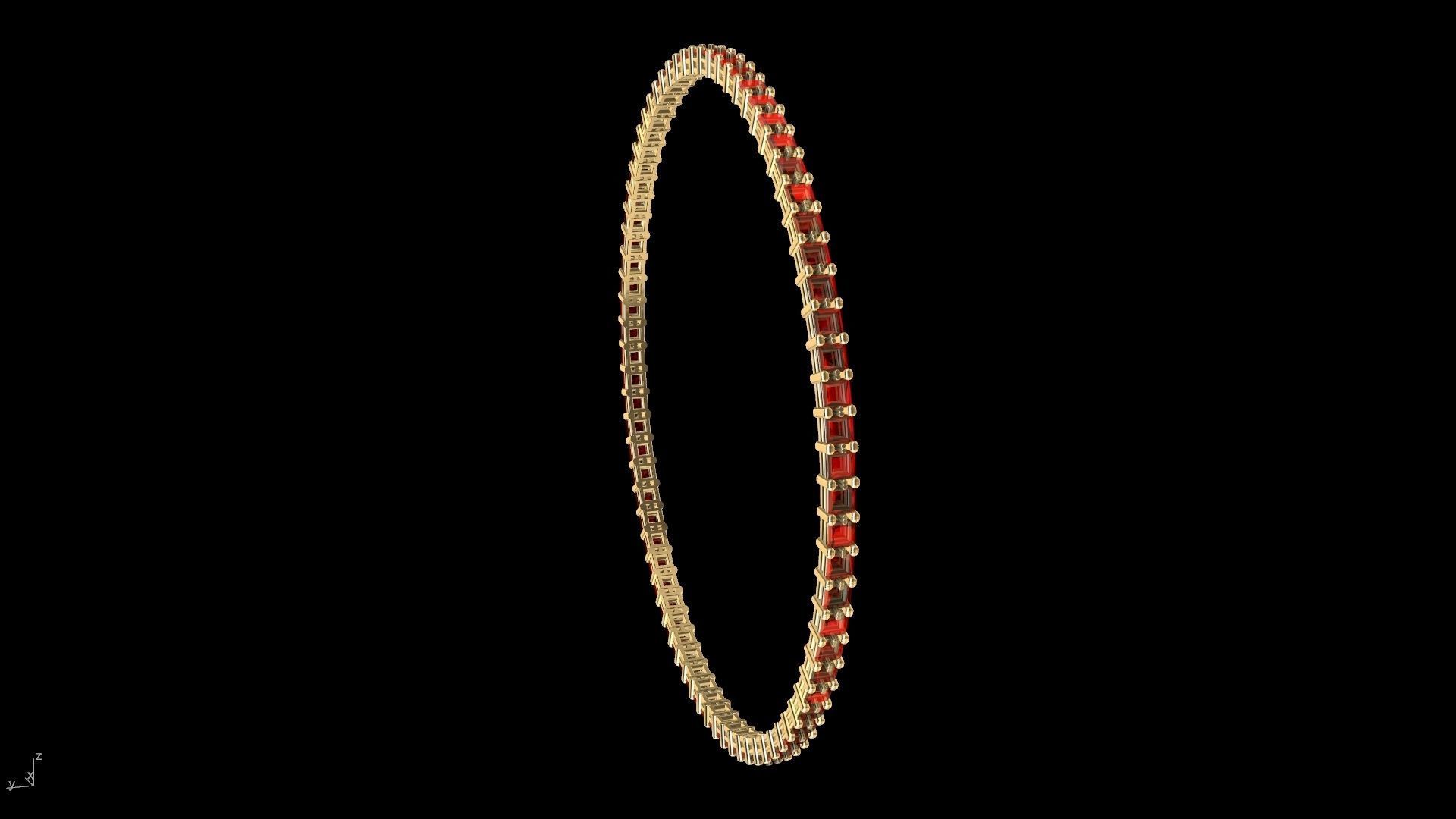 princesscut eternity bangle stl verified  3D print model_1